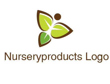 butterfly made of leaves logo