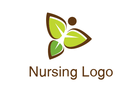 butterfly made of leaves logo