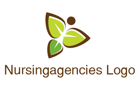 butterfly made of leaves logo