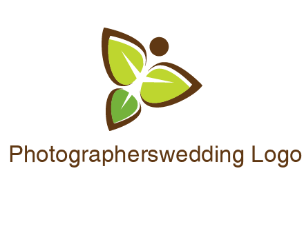 butterfly made of leaves logo
