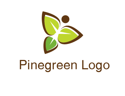 butterfly made of leaves logo