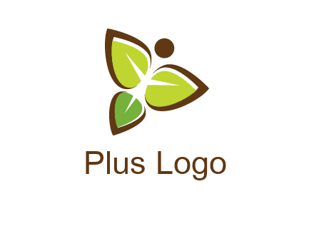 butterfly made of leaves logo
