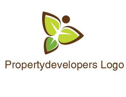 butterfly made of leaves logo