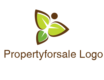 butterfly made of leaves logo