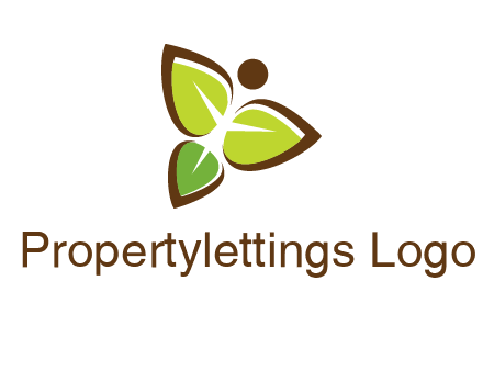 butterfly made of leaves logo