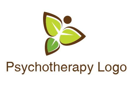 butterfly made of leaves logo