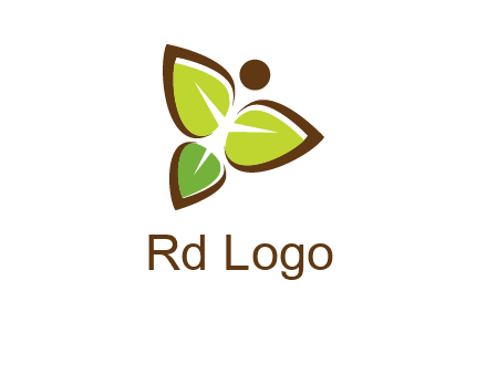 butterfly made of leaves logo