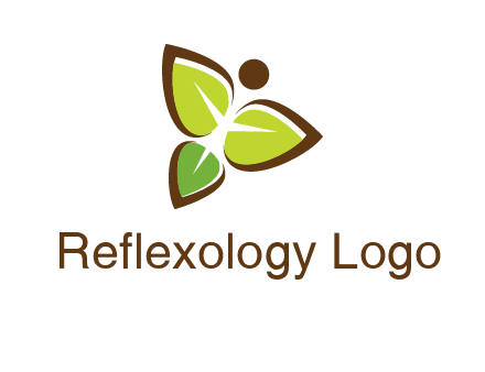 butterfly made of leaves logo