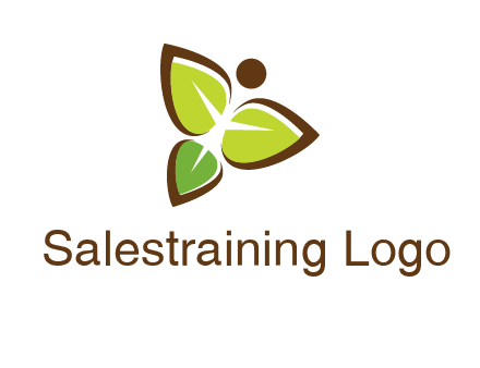 butterfly made of leaves logo