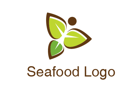 butterfly made of leaves logo