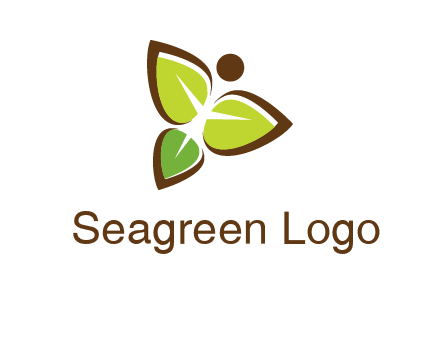 butterfly made of leaves logo