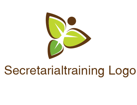 butterfly made of leaves logo