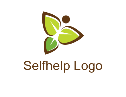 butterfly made of leaves logo