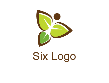 butterfly made of leaves logo