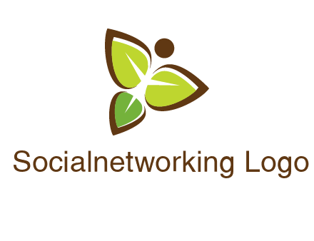butterfly made of leaves logo