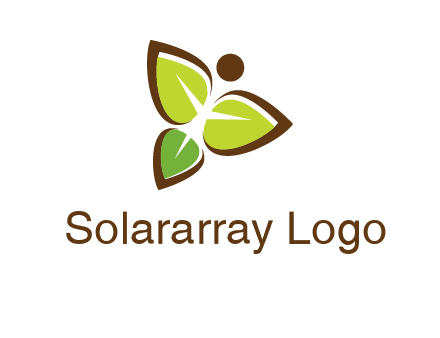 butterfly made of leaves logo