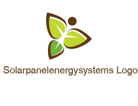 butterfly made of leaves logo