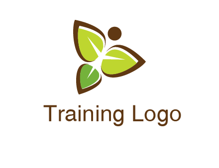 butterfly made of leaves logo