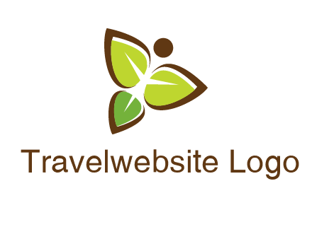 butterfly made of leaves logo