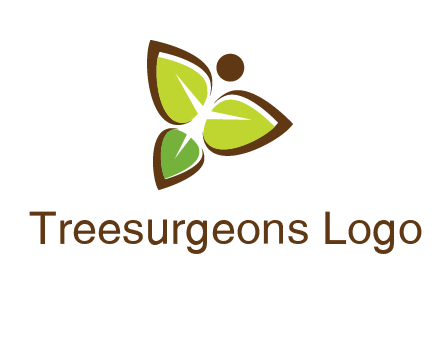 butterfly made of leaves logo