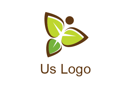 butterfly made of leaves logo