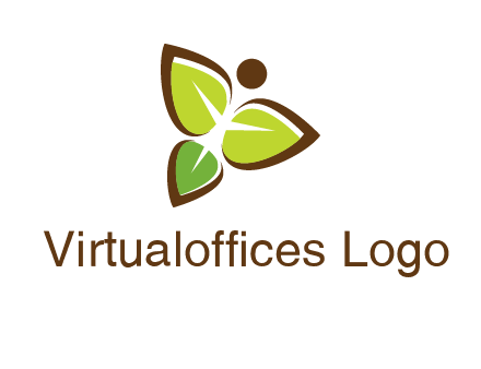 butterfly made of leaves logo