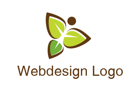butterfly made of leaves logo