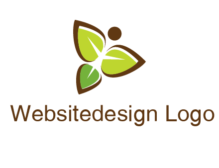 butterfly made of leaves logo