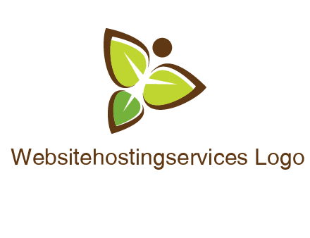 butterfly made of leaves logo
