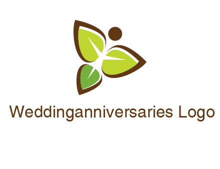 butterfly made of leaves logo