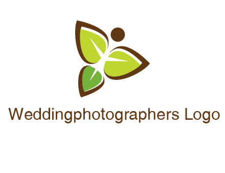 butterfly made of leaves logo