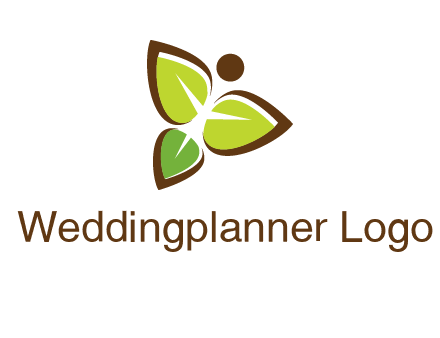 butterfly made of leaves logo