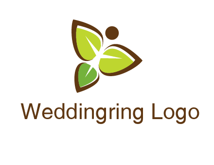 butterfly made of leaves logo