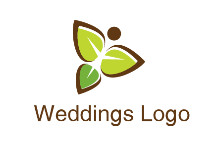 butterfly made of leaves logo
