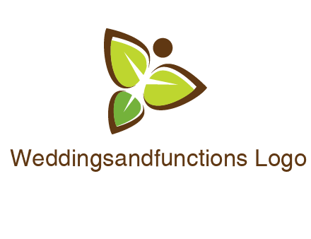 butterfly made of leaves logo