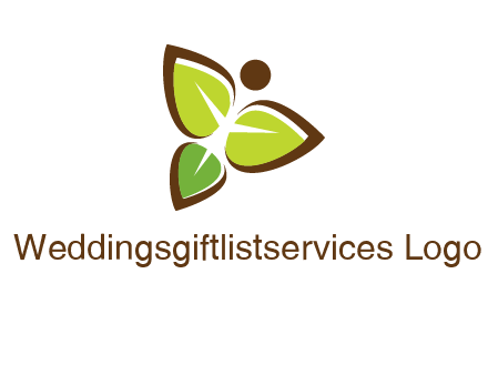butterfly made of leaves logo