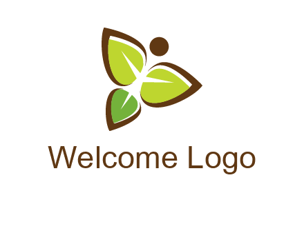 butterfly made of leaves logo
