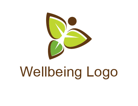 butterfly made of leaves logo