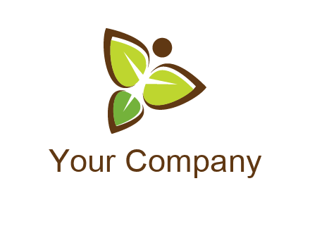 butterfly made of leaves logo