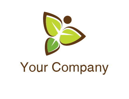 butterfly made of leaves logo