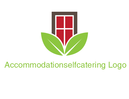 window with leaves logo