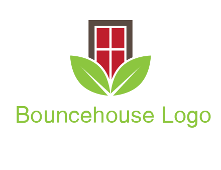window with leaves logo
