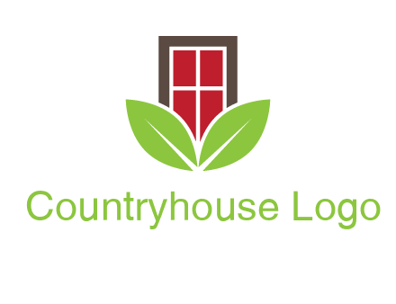 window with leaves logo
