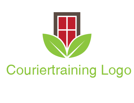 window with leaves logo