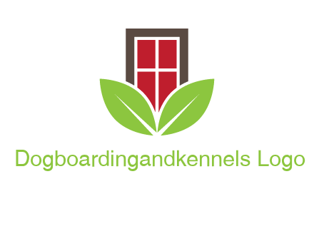 window with leaves logo