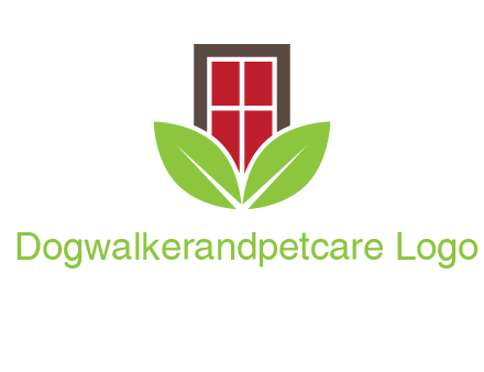 window with leaves logo