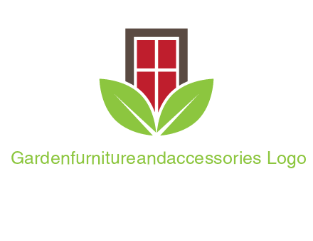 window with leaves logo