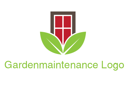 window with leaves logo