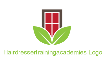 window with leaves logo