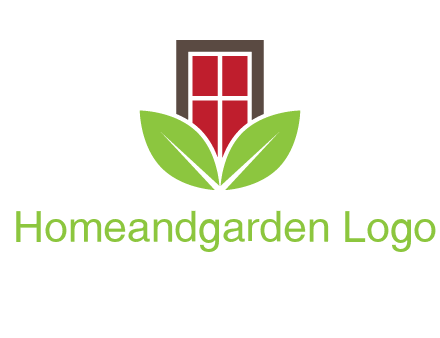 window with leaves logo